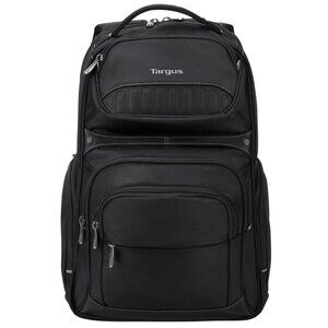 Targus Laptop Tablet Padded Black Backpack with Headphone Jack, Trolley Strap